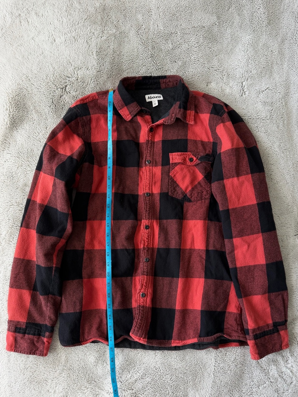 Abound lined button up flannel long sleeve shirt jacket shacket size Large mens